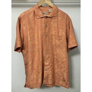 Batik Bay Hawaiian Shirt Men's XL Rose Raised Floral Leaves 60% Rayon 40% Cotton